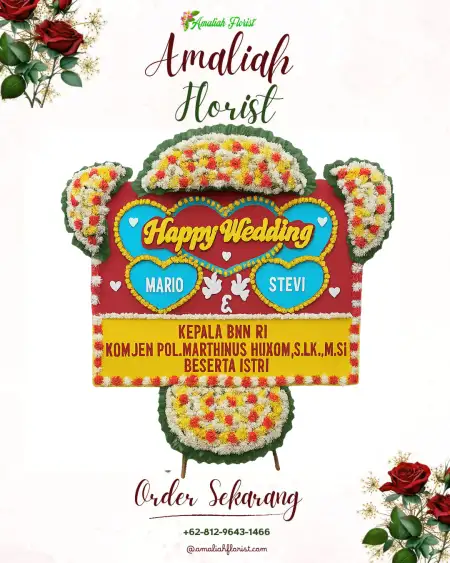 Papan Bunga Pernikahan Gitik